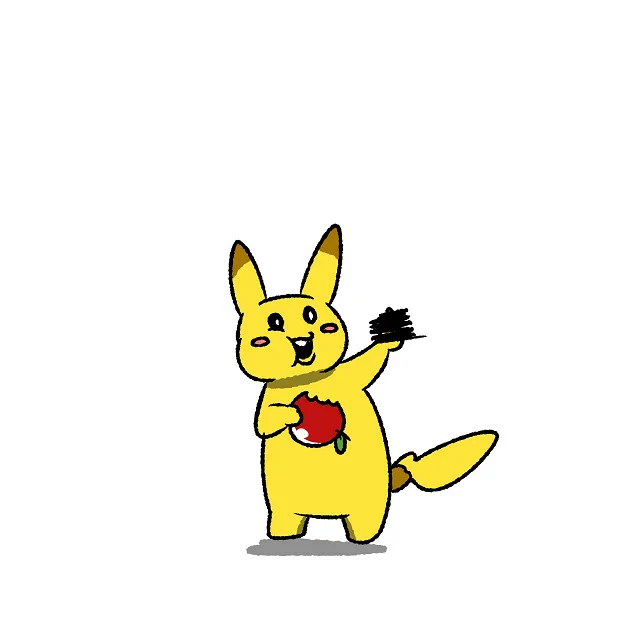 見ないで描いたピカチュウ 