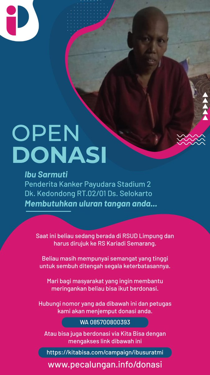 hruirwn's tweet photo. Saya yakin banyak orang baik disini, sy dan temen2 lagi bikin campaign untuk ibu penderita Kanker Payudara Stadium 2. https://t.co/Q9RGxzdqIO