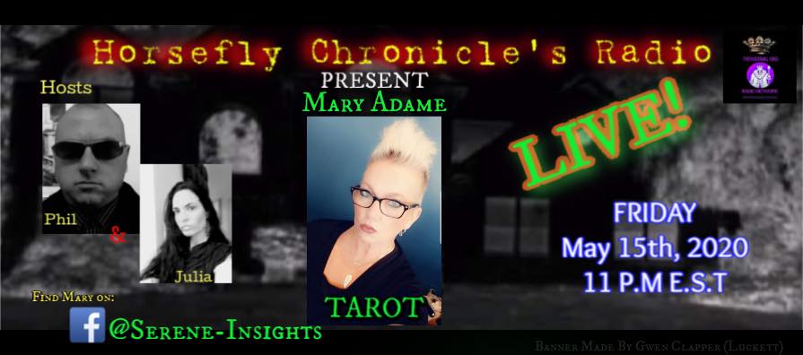 rossraposo's tweet photo. Friday 11pm Horsefly Chronicles Radio guest Tarot Mary Adame https://t.co/owLhXbVU28 chat https://t.co/ra5oLsByde https://t.co/3NM1RAKWQT https://t.co/JlRFTwMgQE