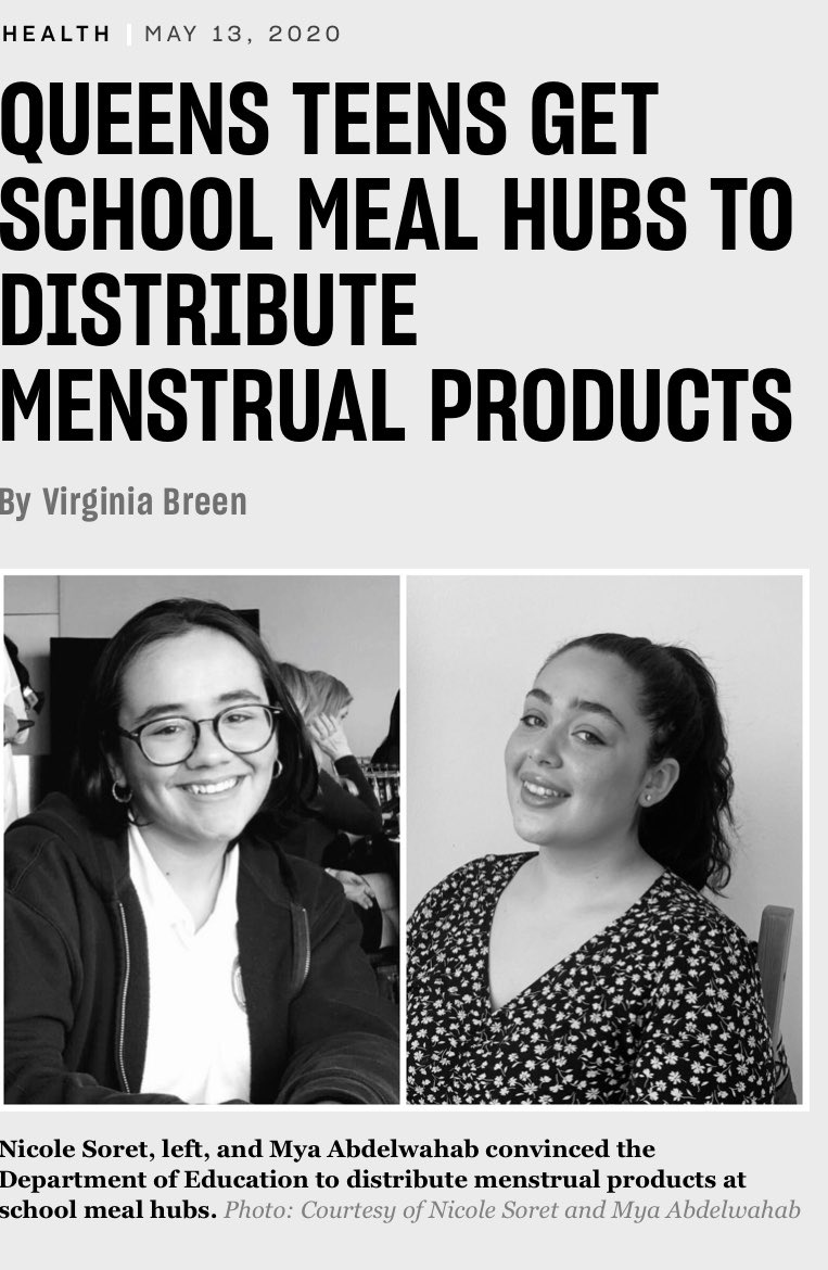 TYWLS of Astoria students get school meal hubs to distribute feminine products. Check out the article here: tinyurl.com/yd8tz7ky #WeAreAffinity <a href="/femstrate/">femstrate</a> <a href="/NewVisionsNYC/">New Visions for Public Schools</a> @QAffinityED