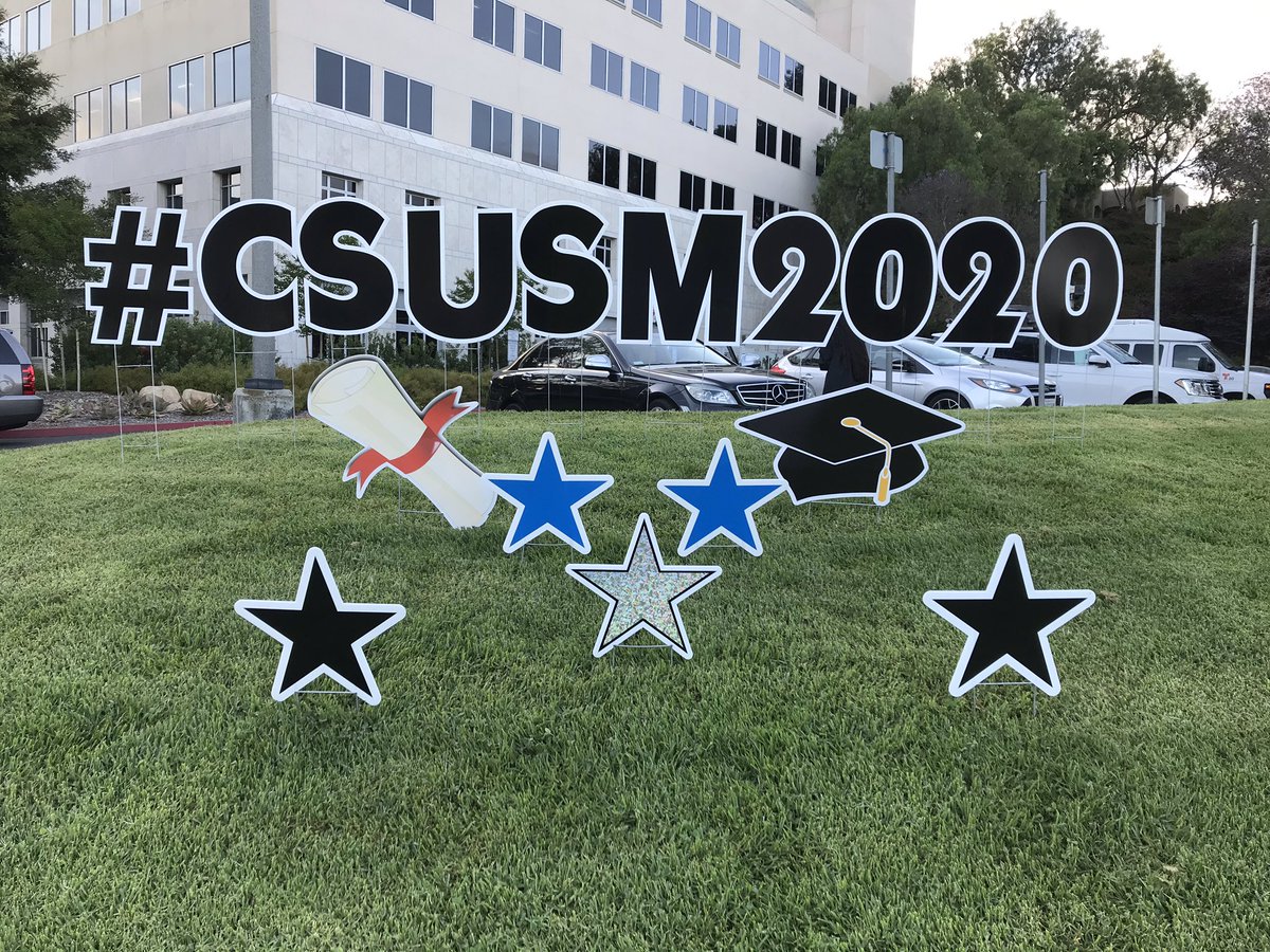 csusmBrian's tweet photo. Just a little over two hours until #GraduatesonParade at #CSUSM, and the campus is decked out for the occasion! #CSUSM2020 https://t.co/LpPsffQ2wt