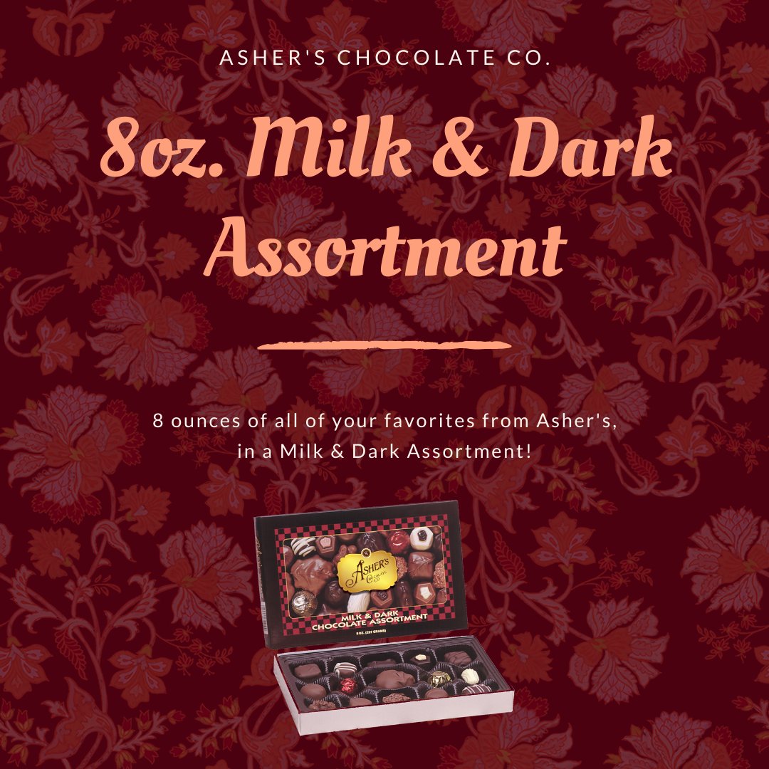 AshersChocolate's tweet photo. When you need a gift for someone special, or for when you just can't decide which treat to have, Asher's 8oz. Milk & Dark Assortments are perfect for very occasion! https://t.co/zqM7Y59Cak
#AshersChocolateCo #MilkChocolate #DarkChocolate #Assortments https://t.co/Cs2CcoA048