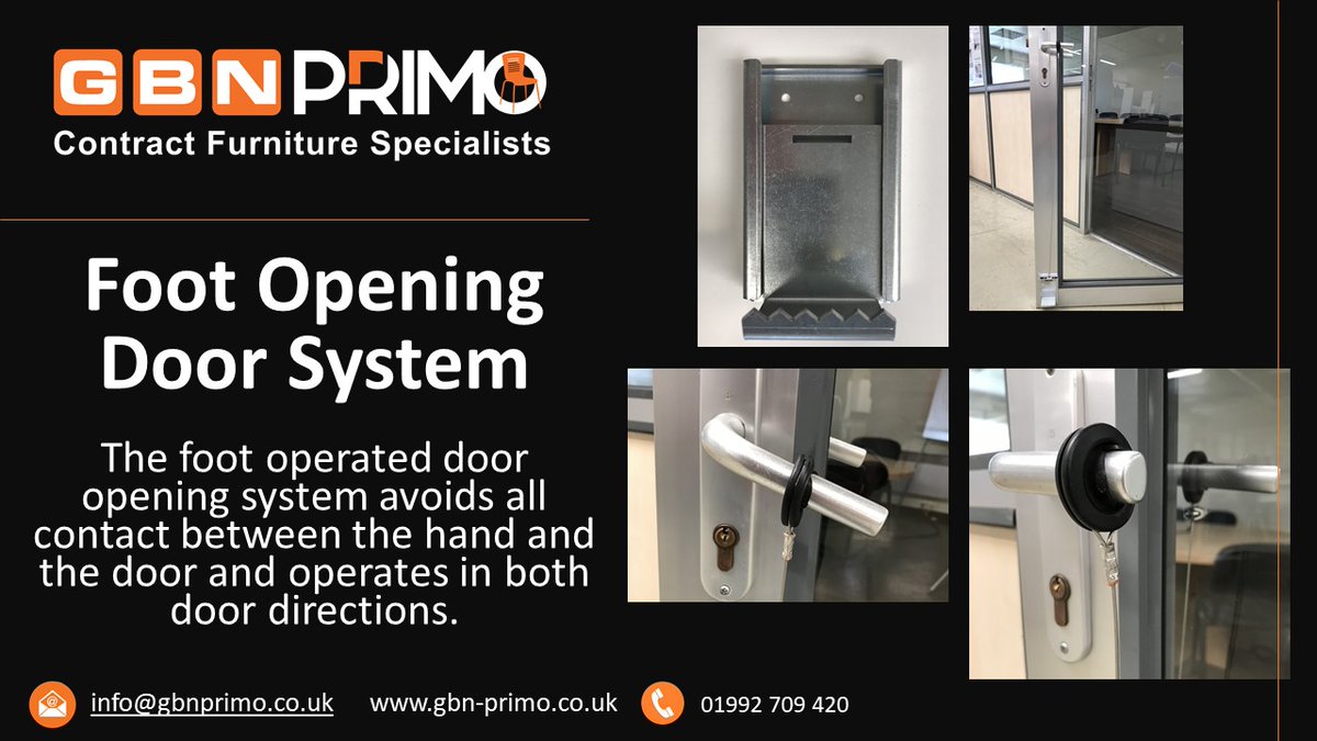 Foot Opening Door System - No more touching door handles perfect for offices #office #officefurniture #walthamabbey #london #dooropeningsystem #COVID19 #healthandsafety