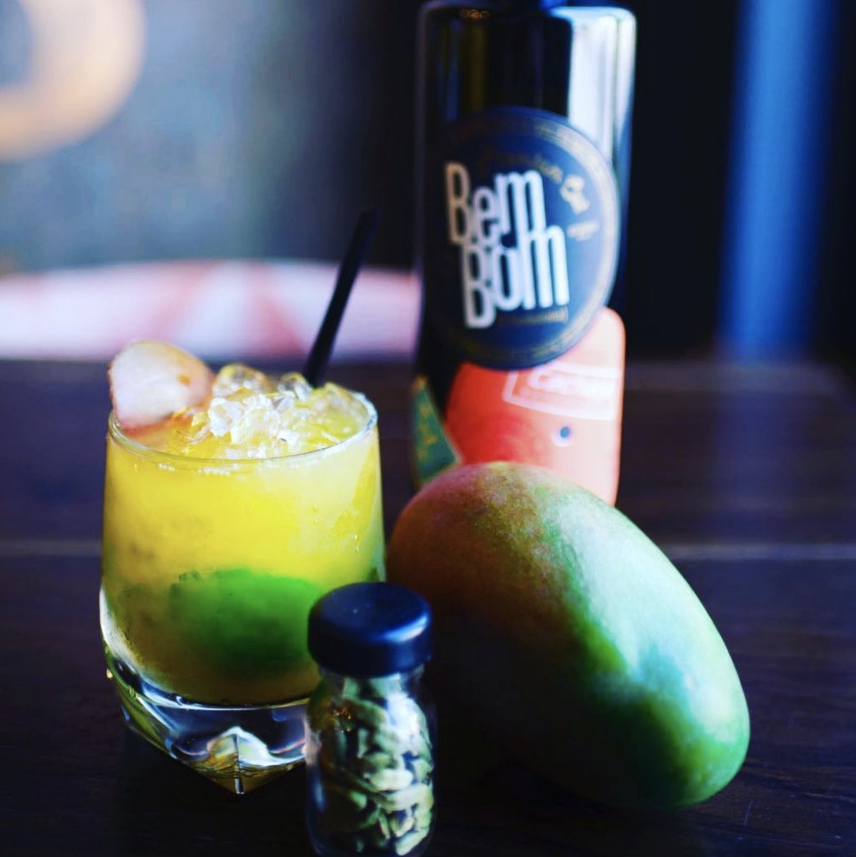 BemBomBrasilRum's tweet photo. Heading into the weekend with a Mango &amp; Cardamom Caipirinha. 
A twist on Brazil’s national cocktail 🇧🇷

• BemBom infused in house for over 3 months with cardamom pods
• Mango puree
• Fresh lime wedges
• Crushed ice

#enjoy

📸🍸@refinery_WB https://t.co/tB5ZGuDr9G