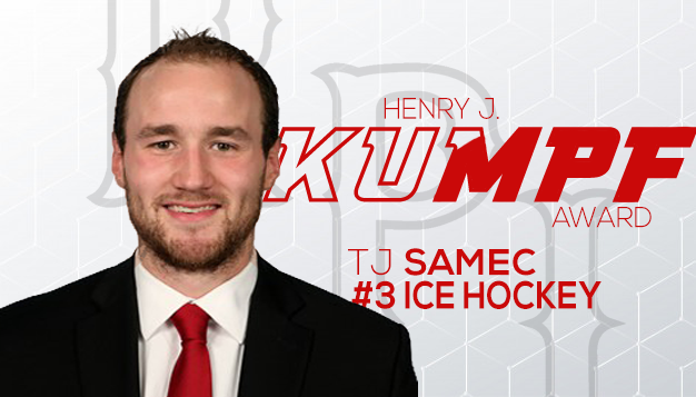 RPIAthletics's tweet photo. Congratulations to Ines Ortea and TJ Samec, who were honored with Henry J. Kumpf Awards, which go to those who demonstrated a strong degree of motivation, desire and determination in contributing to the success of the team. #RPI2020 #RPI2020Grad @RPI_Hockey #RPIHockey #d3hoops https://t.co/2ccLaRbrwM