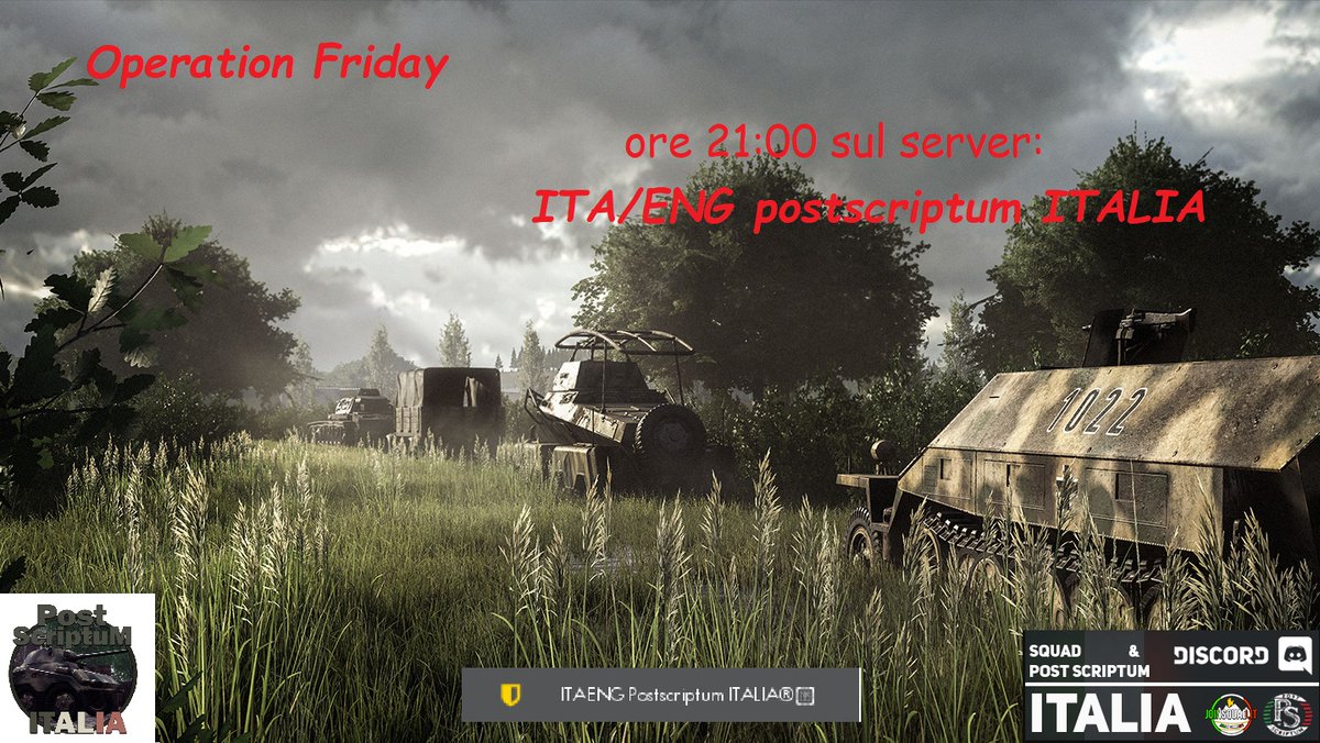 PostscriptumI's tweet image. Tonight join the italian community in &quot;Operation Friday&quot; on the italian community server -ITAENG postscriptum ITALIA- #PostScriptumGame @PostScriptumGam 9:30 CET