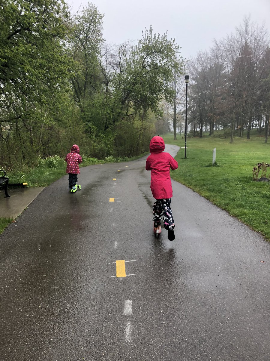 Rain or shine. We move. #movementbreaks #scooters