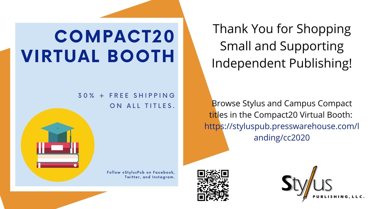 StylusPub's tweet photo. Congratulations and thank you to #Compact20 for holding such a great virtual event!
The Stylus Compact20 Virtual Booth is open to all participants through June 15th.
Access the sale at: https://t.co/8W6eRNiwpG or use code CC2020 when ordering.
#slce https://t.co/ymyfr6Ly0p