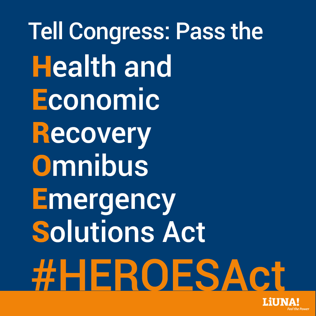 LIUNA's tweet photo. #LIUNA supports H.R. 6800, the #HEROESAct. This legislation will provide critical &amp; necessary investments into the federal government's response to the #COVID19
economic and public health crisis. #

Read LIUNA's letter to Congress: https://t.co/Ddu2pPp1YX https://t.co/t9eHGnZ3rO