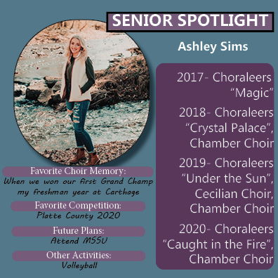 Sorry we missed posting one yesterday, but here's Senior Spotlight #26! <a href="/NHSChoraleers/">Neosho Choraleers</a>
