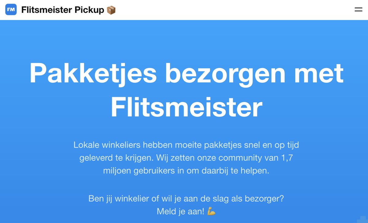 delaatstemeter's tweet image. Goed plan of gruwel?
#crowdlogistics

flitsmeister.nl/pickup