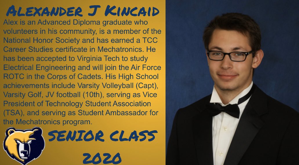 WBHS_Bruins's tweet photo. 🐻💛💙 Senior Spotlight #classof2020 #seniors2020 #BruinStrong https://t.co/7Ojam5Krke