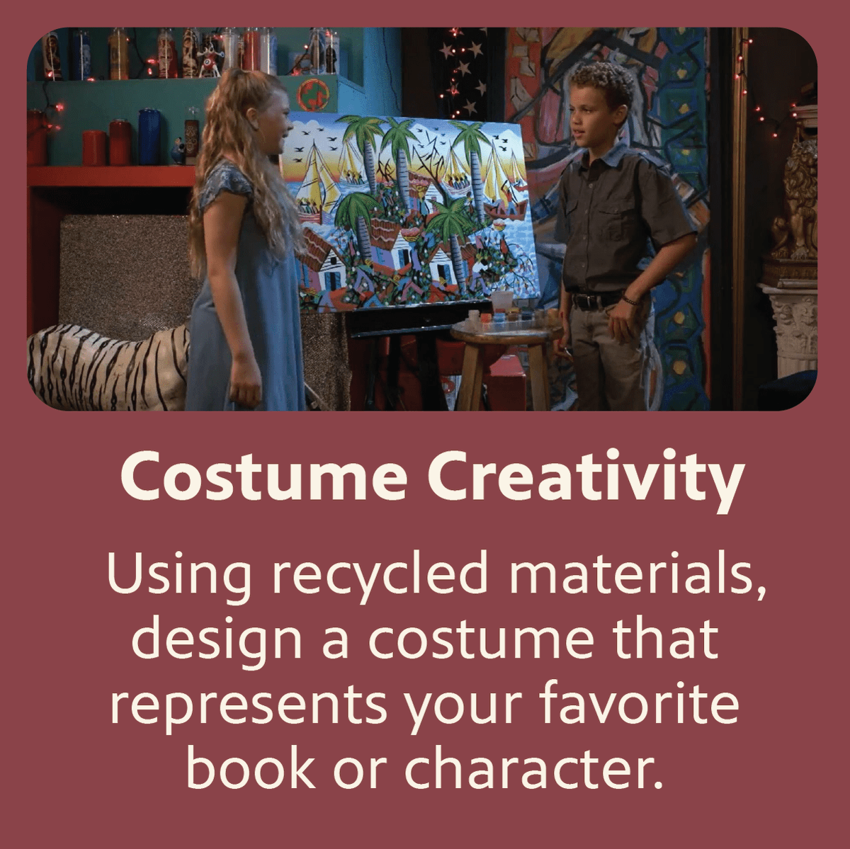 ArkansasTV_'s tweet photo. Costume Creativity: In today's #KidStew contest, each costume was made from recycled materials and paid tribute to a character. Now, it's your turn! Sketch a design for a costume that represents your favorite book. #ArkansasAMI @ArkansasEd @vandy_nash @2017ArkansasTOY https://t.co/d6wjRGTmOn