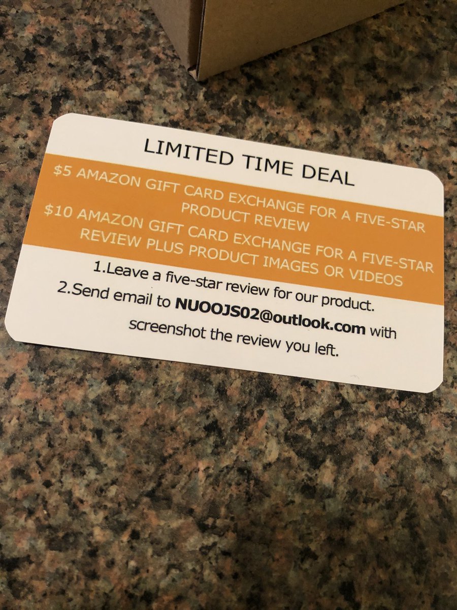 elyselink's tweet photo. @amazon let’s sellers bribe their customers for 5 star reviews and won’t let you warn other customers. @AmazonHelp 1. why aren’t you doing more to stop this? 2. Why are you silencing us from warning others? https://t.co/3ha2ThOb0e