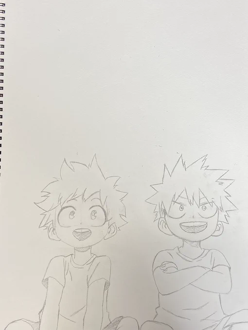 死柄木描くつもりがあれ?w
背景に現在の彼ら描きます 