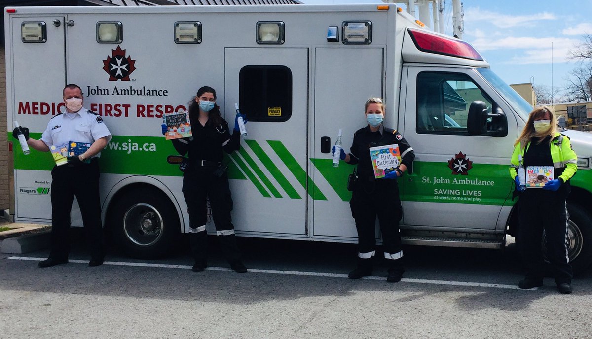 AdamKSTJ's tweet photo. A shoutout to our community partners at #BookDepot and @niagaracollege for their generous donation of books and hand sanitizer to help our @SJAOntario volunteers stay physically and mentally healthy during the “Covid Crusades of 2020” 🛡✠ ⚔️ 
#ProudIncidentCommander https://t.co/VQa8hnqnMb