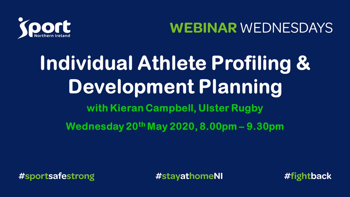 _SportNI's tweet photo. #WebinarWednesday is back with TWO great sessions on May 20th! ๐
๐ท12pm โ 1:30pm; Coaching Practice Design w/ Scott McNeill
๐ท8pm โ 9:30pm; Athlete Profiling and Development w/ Kieran Campbell.
Register now ๐
https://t.co/fbr86sBTKL
#StayatHomeNI #SafeSportStrong https://t.co/AgzGI6HXNP
