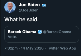 bungarsargon's tweet photo. Biden's entire campaign in three words https://t.co/Mxa7uKVIft
