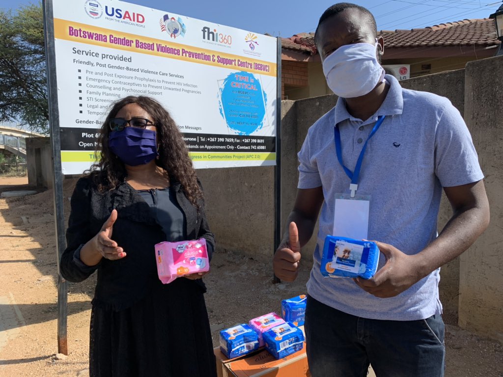 Miss_Roseline's tweet photo. This morning we donated sanitary pads to the Botswana Gender Based Violence Support Centre.  

Let’s help the less fortunate. Together we can make this world a better place! https://t.co/pErBQDsPXW