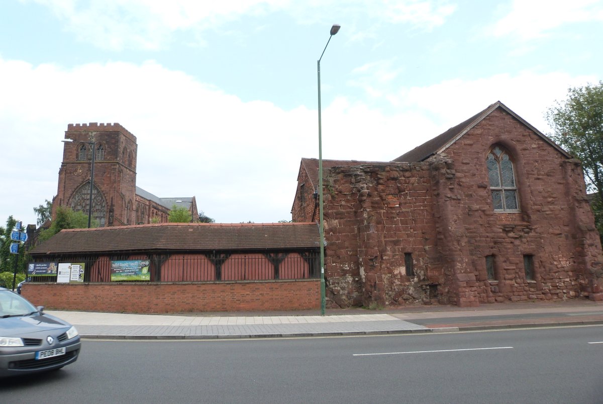 The refectory pulpit survives ex-situ and one lonely W range building (so-called Old Infirmary), there might be stuff under the car park but Telford driving a new road through the cloister isn't going to have helped. Nor are the trees all over the E end (not hopeless though)