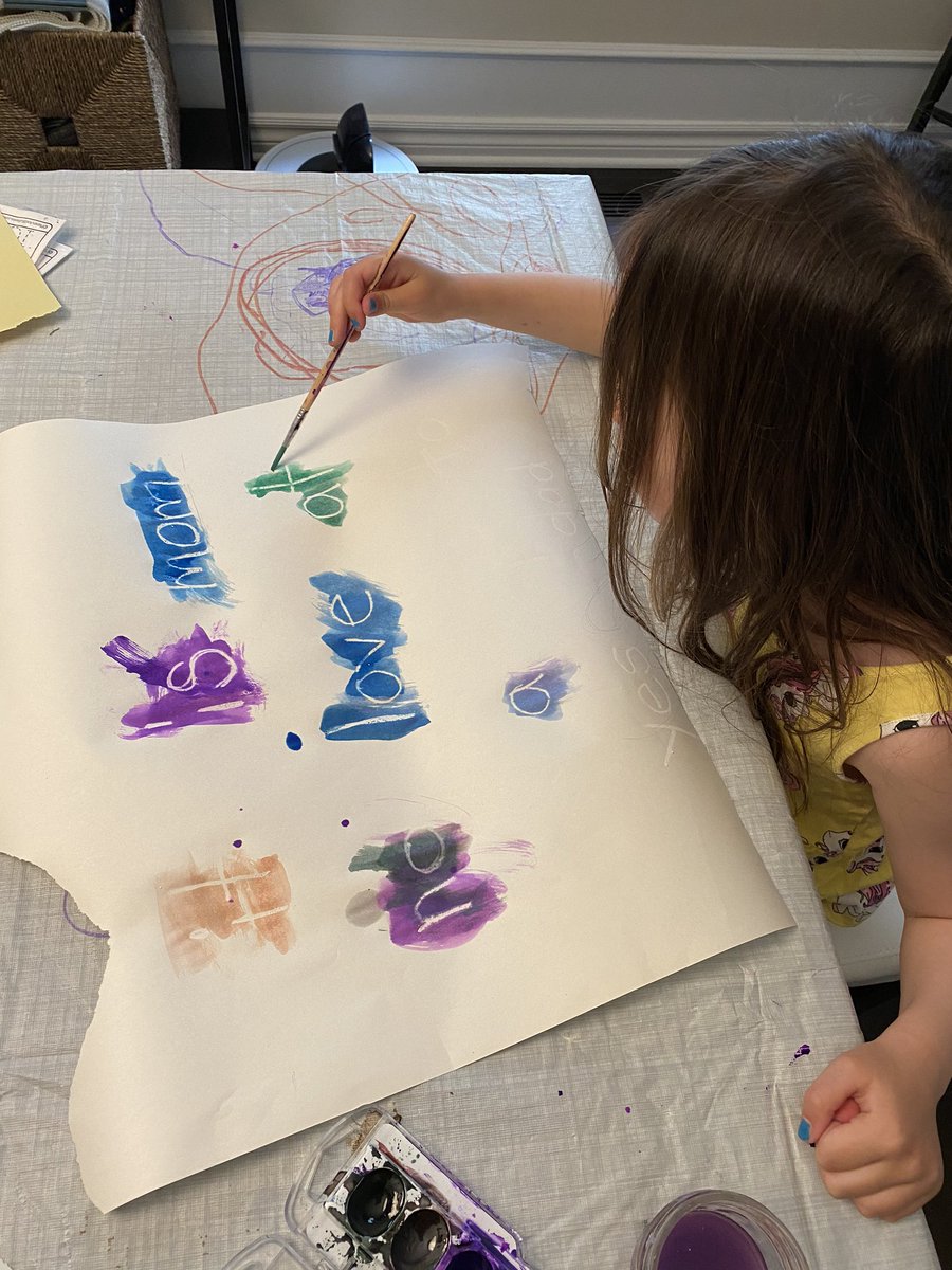 Mrs_DimasR's tweet photo. Fun little word find activity ~ using water colours to uncover the kinder sight words! 🤗 #ocsbAtHome @StJamesOCSB @StJamesk3s https://t.co/B6zxZjyttl