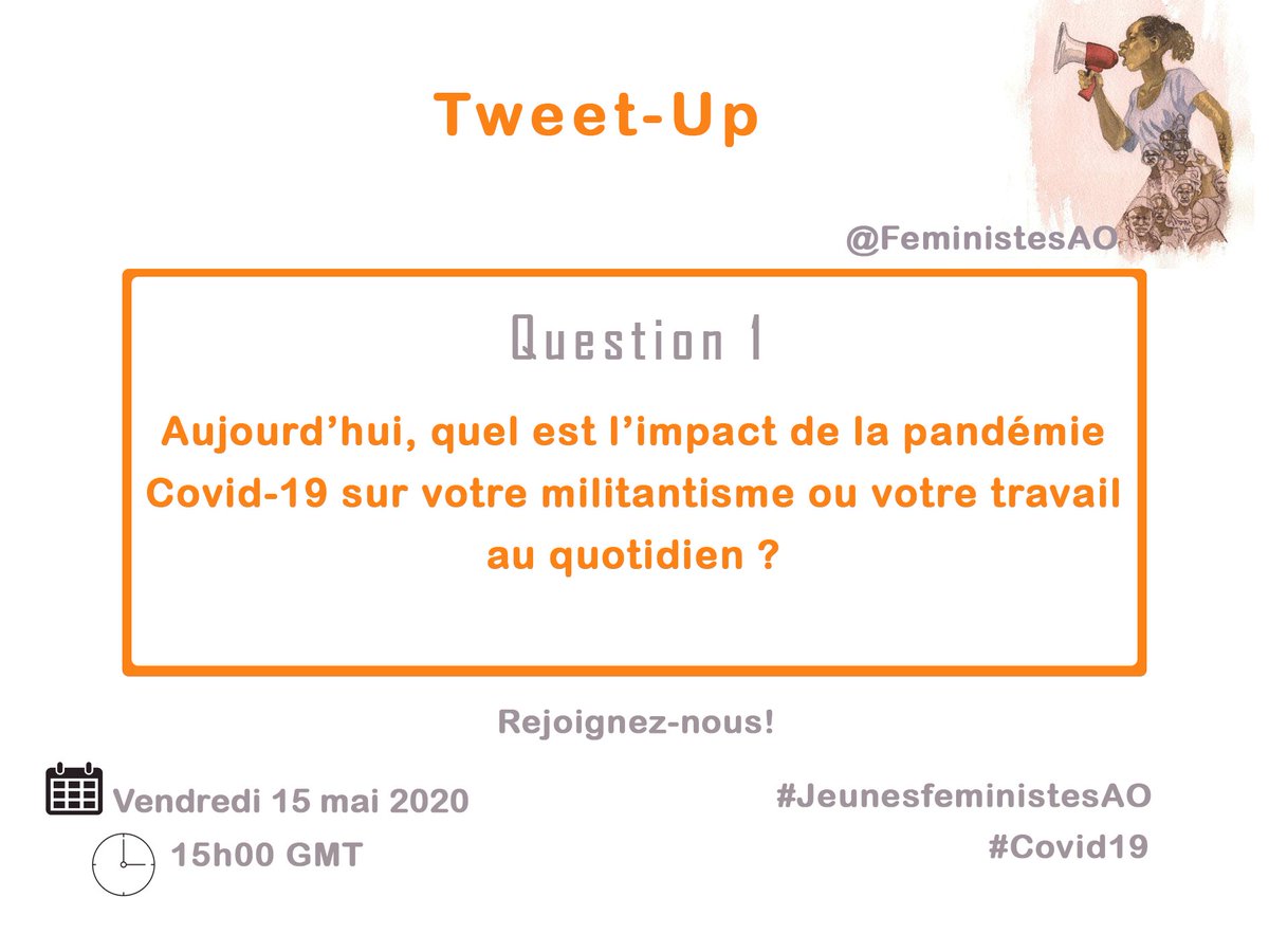Et c'est parti pour notre première question du #tweetupféministe ! #JeunesfeministesAO #Covid19

<a href="/JonasKindafodji/">KINDAFODJI Jonas</a>
<a href="/defassouantoine/">Antoine</a> <a href="/LEROUXELYSEE/">LEROUX ELYSEE</a> <a href="/touly20/">Dieynaba N'diom</a> <a href="/nenemaricou/">Nene Fatou Maricou</a> <a href="/ZipporahSn/">Zipporah NDIONE SN🇸🇳</a> @Missba <a href="/CecileZ9/">CecileZ</a> <a href="/cglele64/">glele cornélia</a> <a href="/HadjaIdrissa/">Hadja Idrissa Bah 🇬🇳🇫🇷</a> <a href="/AmyMaiga/">Aminatou Daouda Hainikoye</a>
