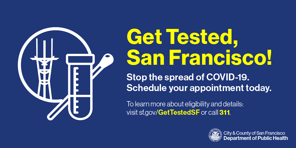 SF_emergency's tweet image. #GetTestedSF offers free COVID-19 tests to anyone who lives or works in #SF. No insurance required &amp;amp; results are available within 1-3 days. Testing by appointment only &amp;amp; can be made at: sf.gov/gettestedsf  #StopTheSpreadSF #ProtectOurCommunity