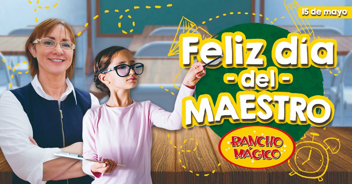 Gracias por tantos años de dedicación que llevaremos marcados en el presente. Rancho Mágico les desea ¡feliz día del maestro! 😃👩‍🏫

#DiaDelMaestro