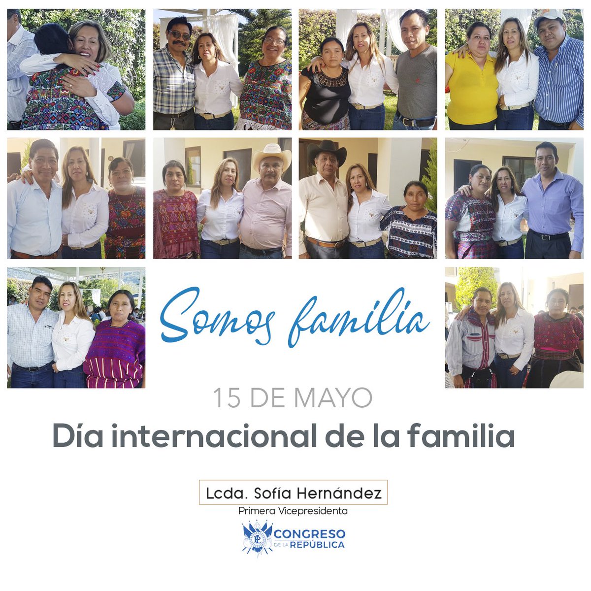 DIA INTERNACIONAL DE LA FAMILIA.

"LA FAMILIA ES LA BASE FUNDAMENTAL DENTRO DE LA SOCIEDAD".

En estos momentos de crisis debemos estar unidos como familia para apoyar a los más necesitados, juntos por un Huehuetenango próspero.

#JuntosSaldremosAdelante
#TrabajoLegislativo