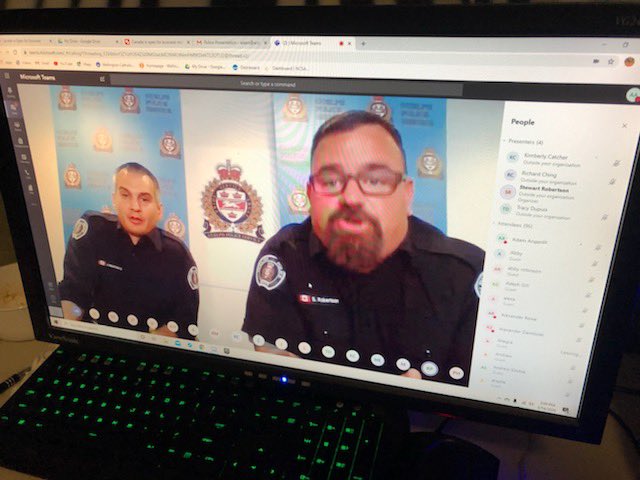 On May 14th, our officers delivered the 1st of five live interactive online presentations to #Guelph youth. DM “officer_stu” or “officer_jamesn” on #Instagram for a link to the next presentation in order to earn volunteer hours &amp; free #McDonalds ice cream. guelphpolice.ca/en/the-guelph-…