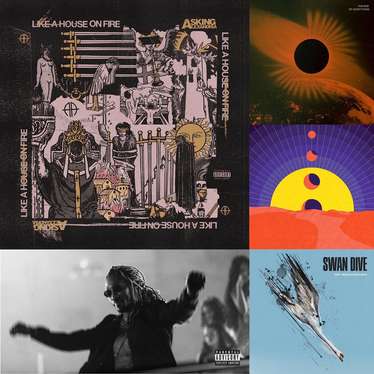 Happy Friday! Time to dive into today’s new album releases! #AskingAlexandria #Future #NoahCyrus #ImGladItsYou #OffRoadMinivan