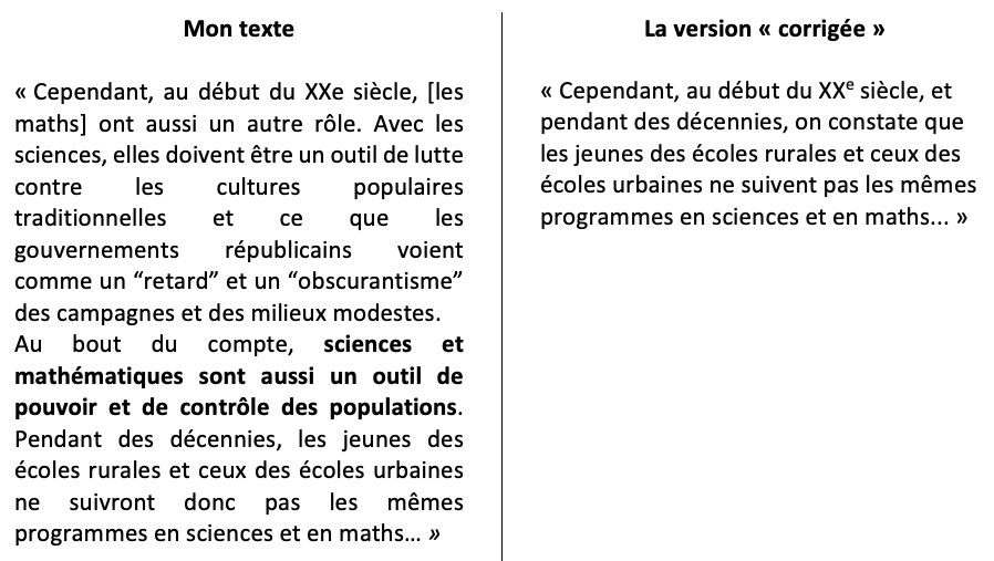 Passage 4 – « Rhô, elle a encore écrit “pouvoir”, et maintenant elle ajoute “contrôle” ?! Supprime, Gérard, supprime ! »