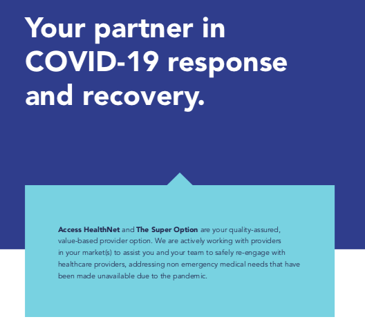 AccessHealthNet's tweet photo. We're here for you, employers. Our COVID response strategy will help you reduced your healthcare costs in 2020 and beat the charge master. #directcontracts https://t.co/U8H8A9W94h