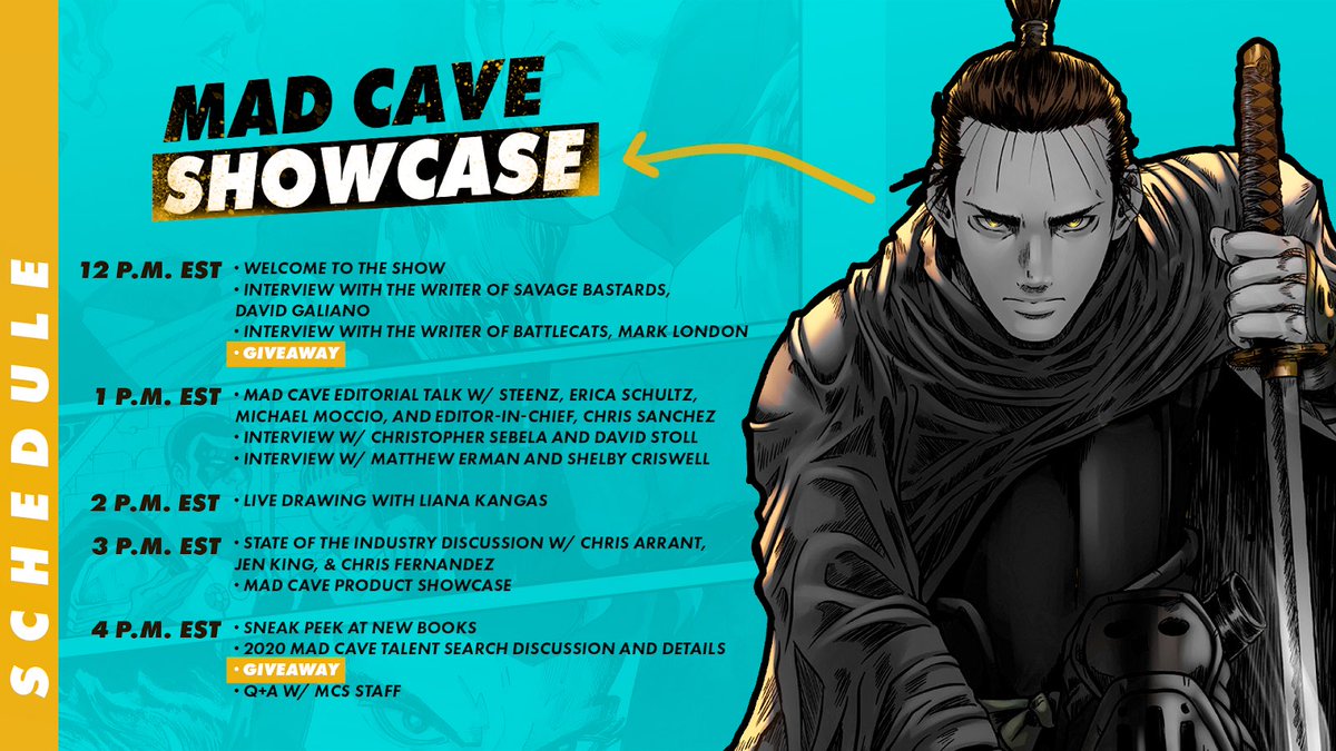 StollComics's tweet image. Hey guys, the @MadCaveStudios showcase is going live in an hour! You&apos;re gonna want to see all the cool stuff they&apos;ve got planned for the future! Link in the thread! #MCS2020
