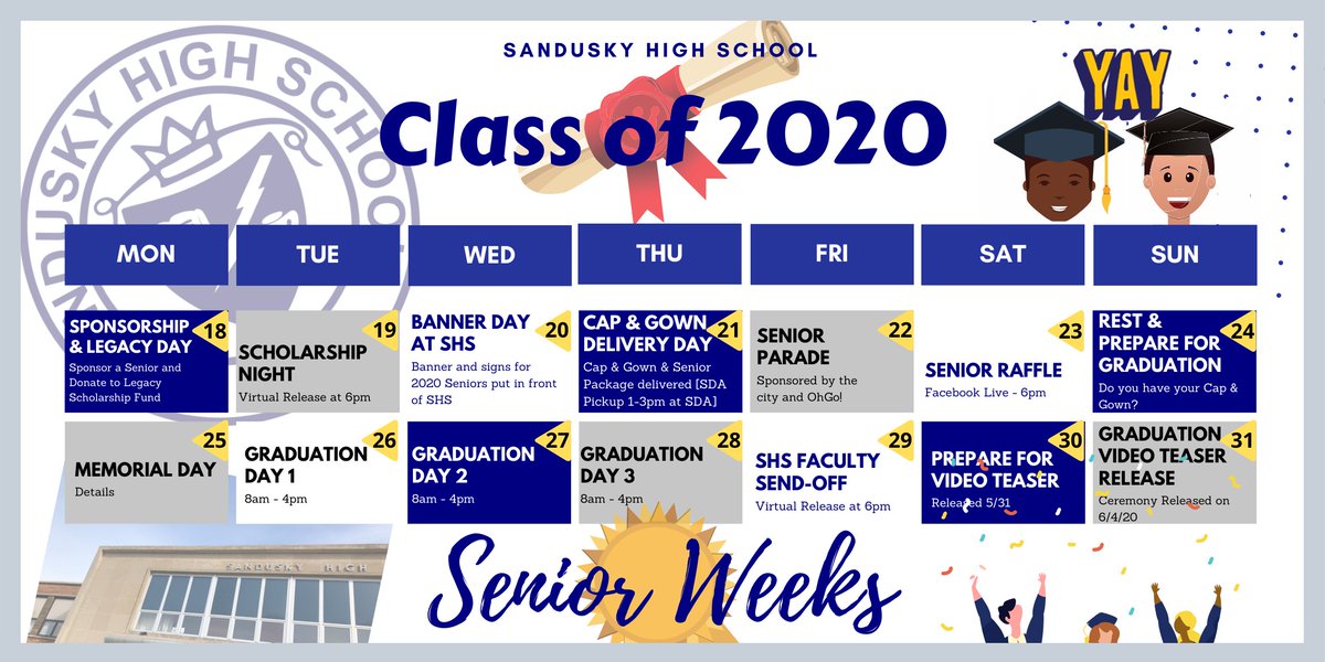 MrTalbot_SHS's tweet photo. Senior Weeks are coming...@gobluestreaks @Sandusky_2020 https://t.co/b6RgjbKmfB