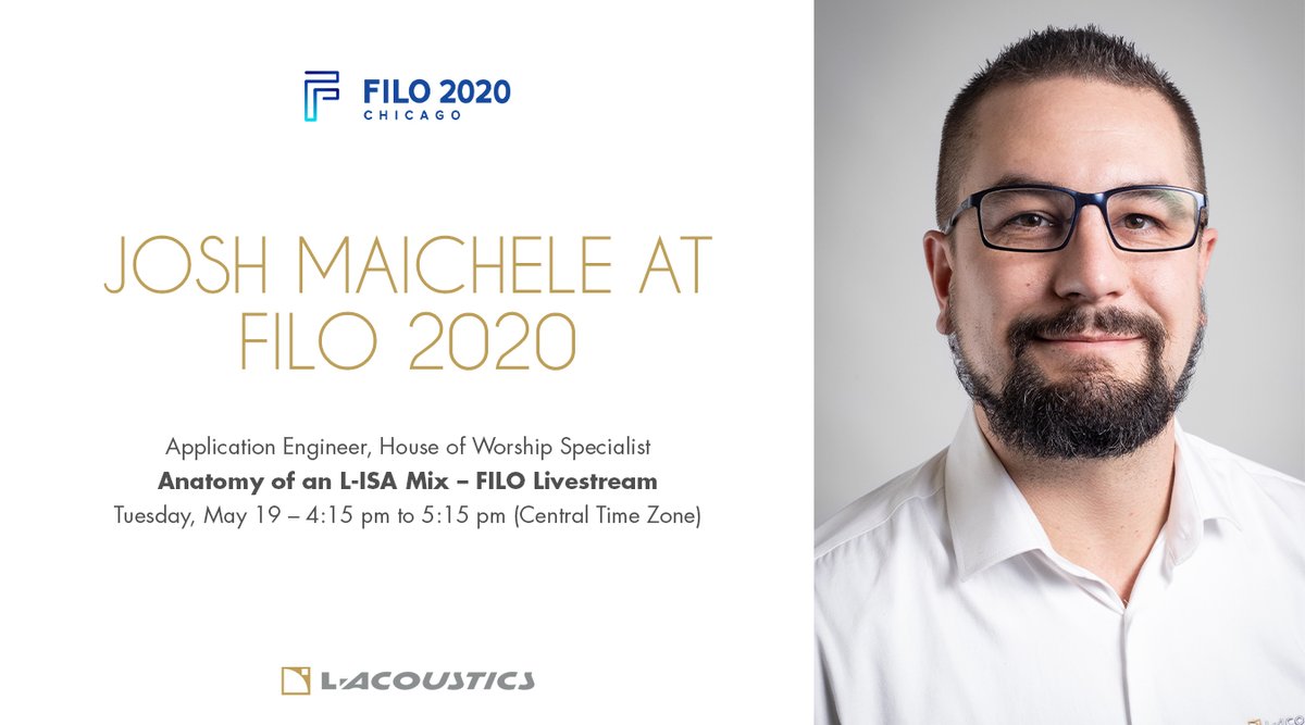 L_ACOUSTICS's tweet photo. Join us at @FILOconference 2020 Online Event, May 19-20! North American House of Worship Specialist J. Maichele will present two #LISAimmersive case studies for the ‘Anatomy of an L-ISA Mix’ session on Tuesday at 4:15 pm. Learn more: https://t.co/XPCGg0tlJn #FILO2020 https://t.co/QFh49Qhyog