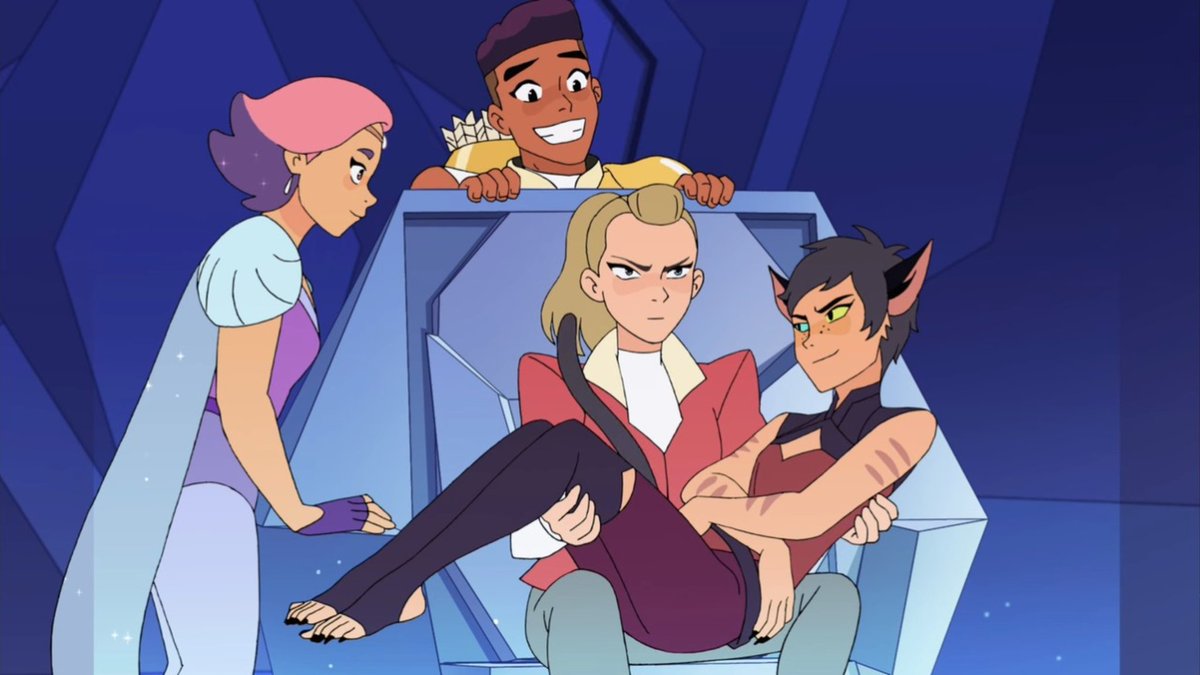 ADORAGRAYSKULL's tweet photo. our collective headcanon that catradora would be the type of couple to exhibit PDA without a care in the world was CONFIRMED as well https://t.co/cSTMB8Ij3U