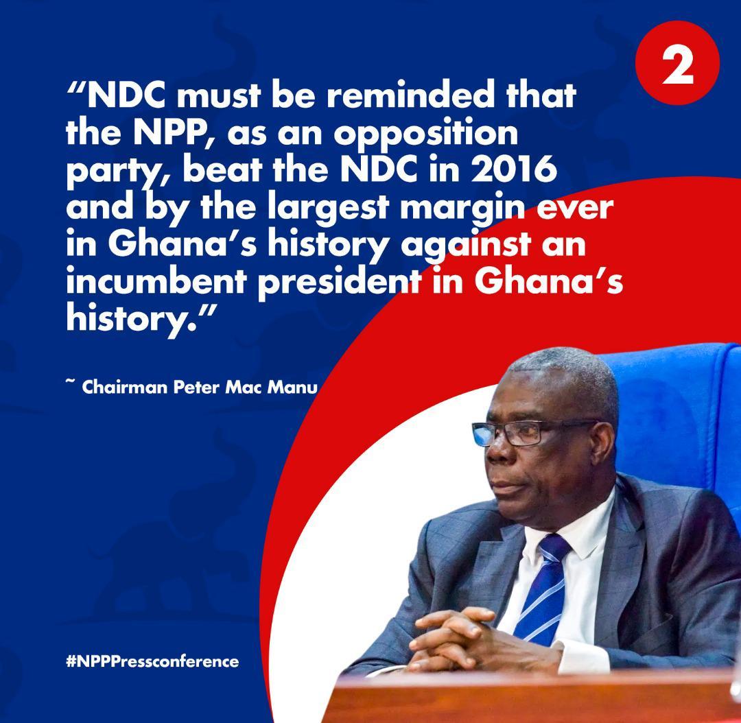 KGoodNews_'s tweet photo. NDC must be reminded that the @NPP_GH, as an opposition party, beat the NDC in 2016 and by the largest margin ever in Ghana's history against an incumbent President in Ghana's history" ~ @PMacManu
#NPPPressConference
#iWillRegisterToVote
#4More4Nana https://t.co/uCh6J56cV0