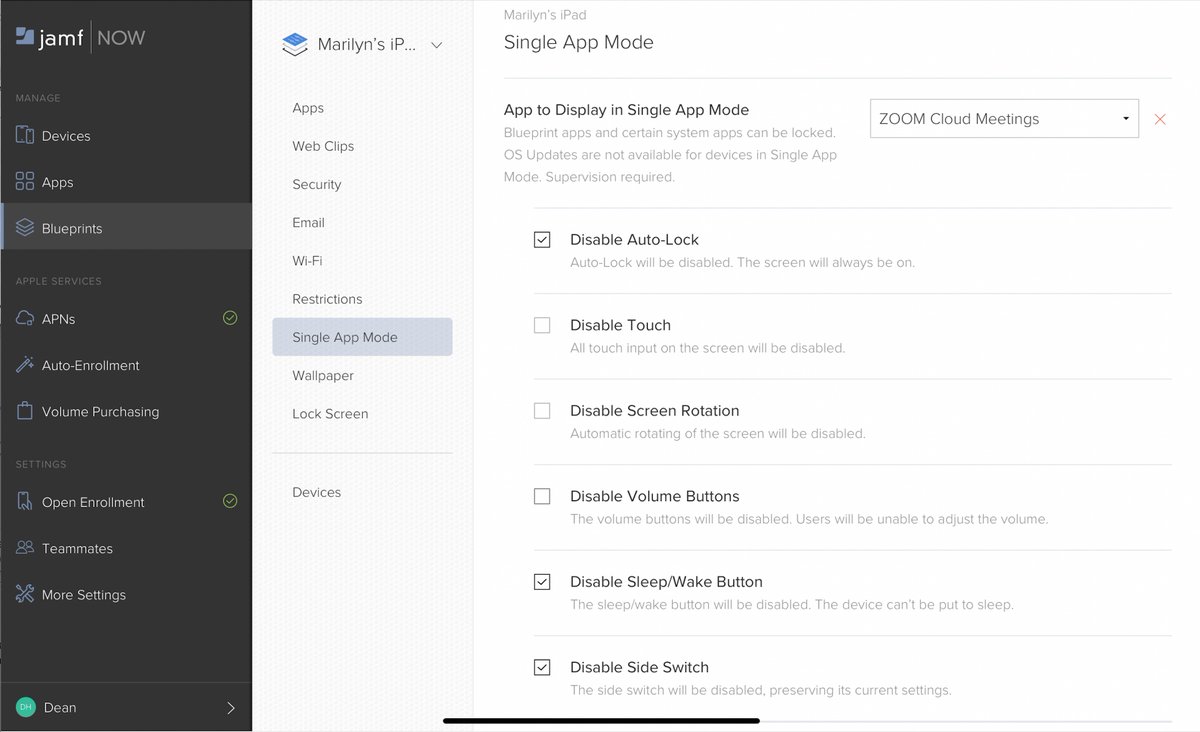 deanhager's tweet photo. On a personal note, last week I used #JamfNow to put an #iPad in #SingleAppMode, simplifying the experience for my isolated mother. The wonderful #VirtualVisits we've enjoyed all week have put air back in my lungs🙏Consider https://t.co/gsrAg0fm0k to help loved ones connect. https://t.co/aAECTFuODb