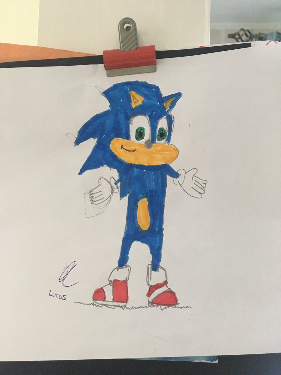 AlisonWayman's tweet image. It’s fair to say that Lucas finds drawing and art challenging, but he was impressed how Drawing with Rob helped him to draw Sonic the Hedgehog 👍🏻 #meadow_four