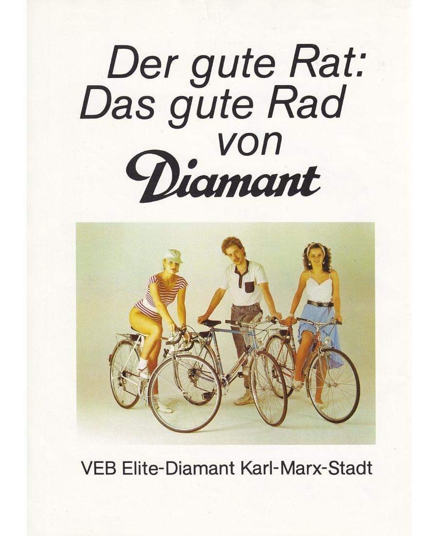 DDR_Reklame's tweet photo. Nach dem Zweiten Weltkrieg wurde das Unternehmen verstaatlicht und am 2. Mai 1952 wurde offiziell der Volkseigene Betrieb VEB Fahrradwerke Elite #Diamant gegründet.
#Fahrrad #Damenrad #Sportrad #Herrenrad #Bike #Bicycle #DDR #GDR #Chemnitz #KarlMarxStadt #Ostalgie #EastGermany https://t.co/ZOolWnEEgr