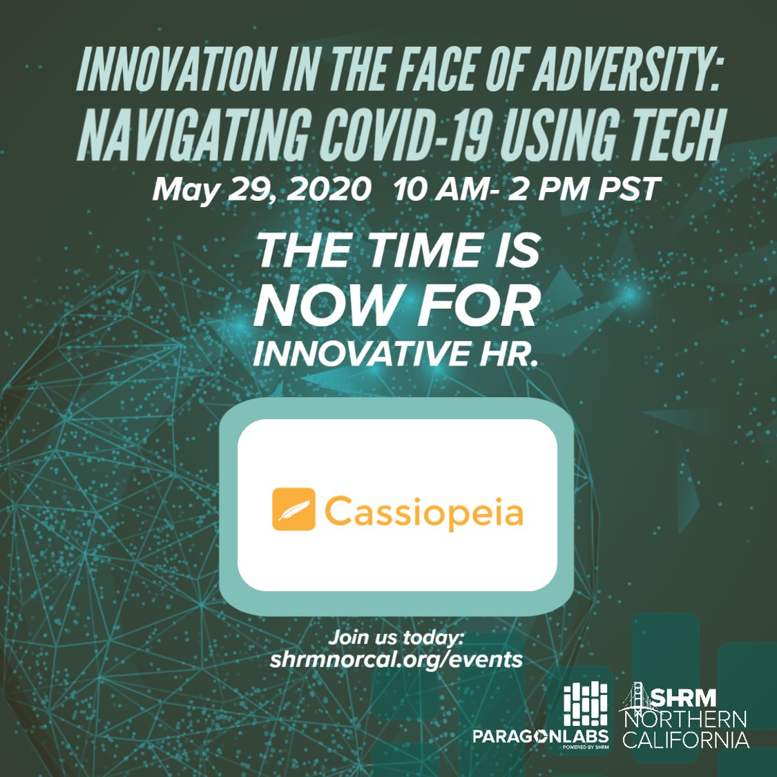 CassiopeiaTech's tweet photo. HR is the glue that keeps workplaces together. Join us as we #InnovateHR w/ #SHRM amid #COVID19! https://t.co/wIJ9pcFDLG https://t.co/5kspf9RFX9