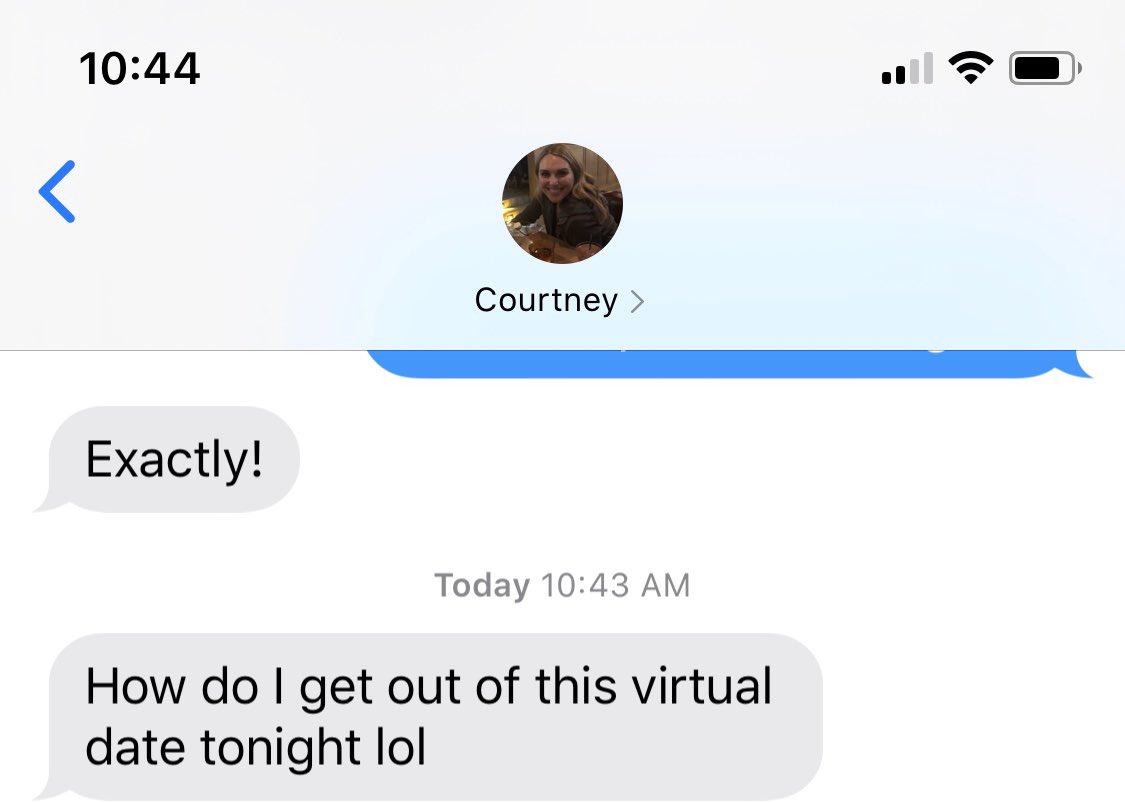 xtinalundin's tweet photo. Any ideas for my girl @court_rosen #zoomdates #lolawkward https://t.co/2dlyA1Z2Nt