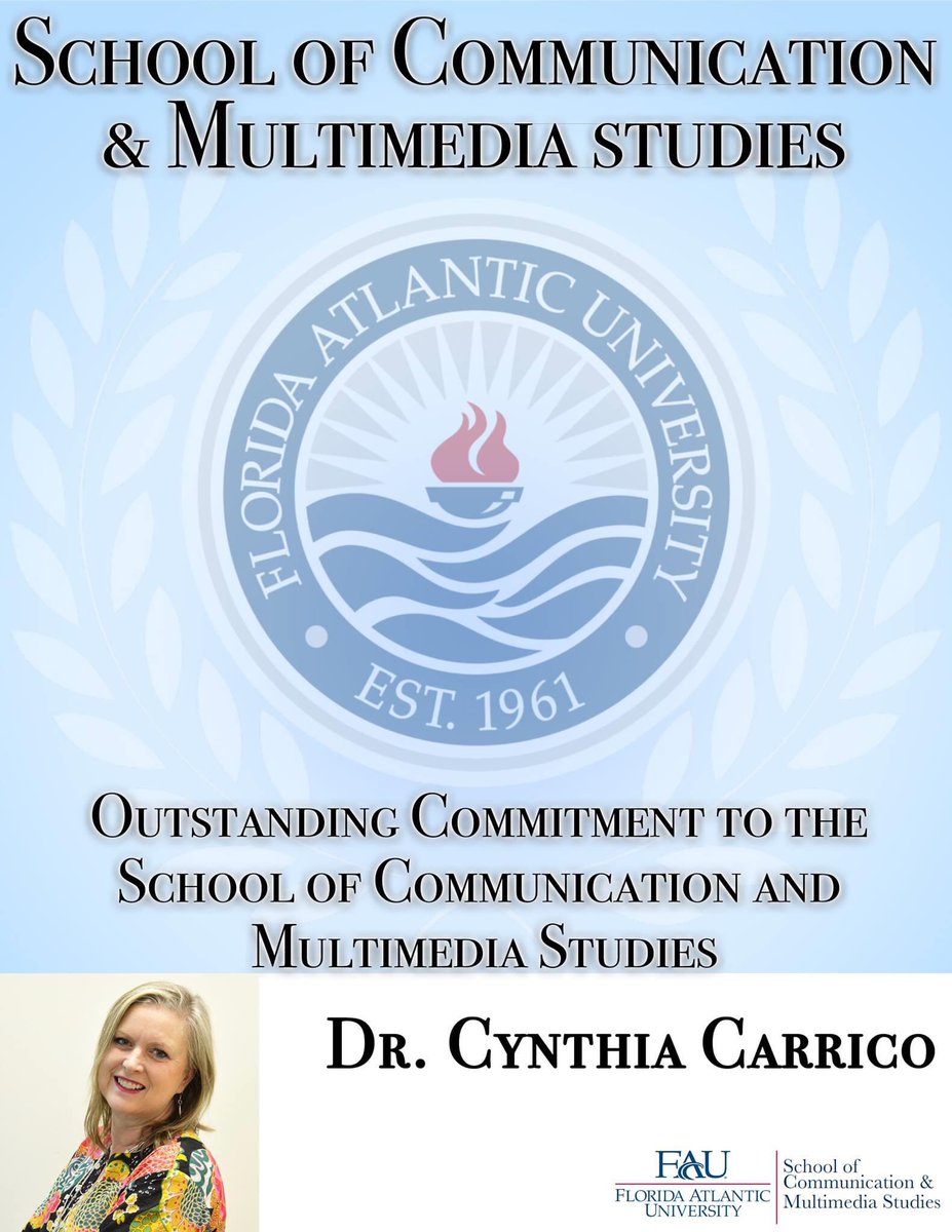 FauScms's tweet photo. Congratulations to Dr. Cynthia Carrico! #fau #fauscms #floridaatlanticuniversity https://t.co/QXTQmSqfLL
