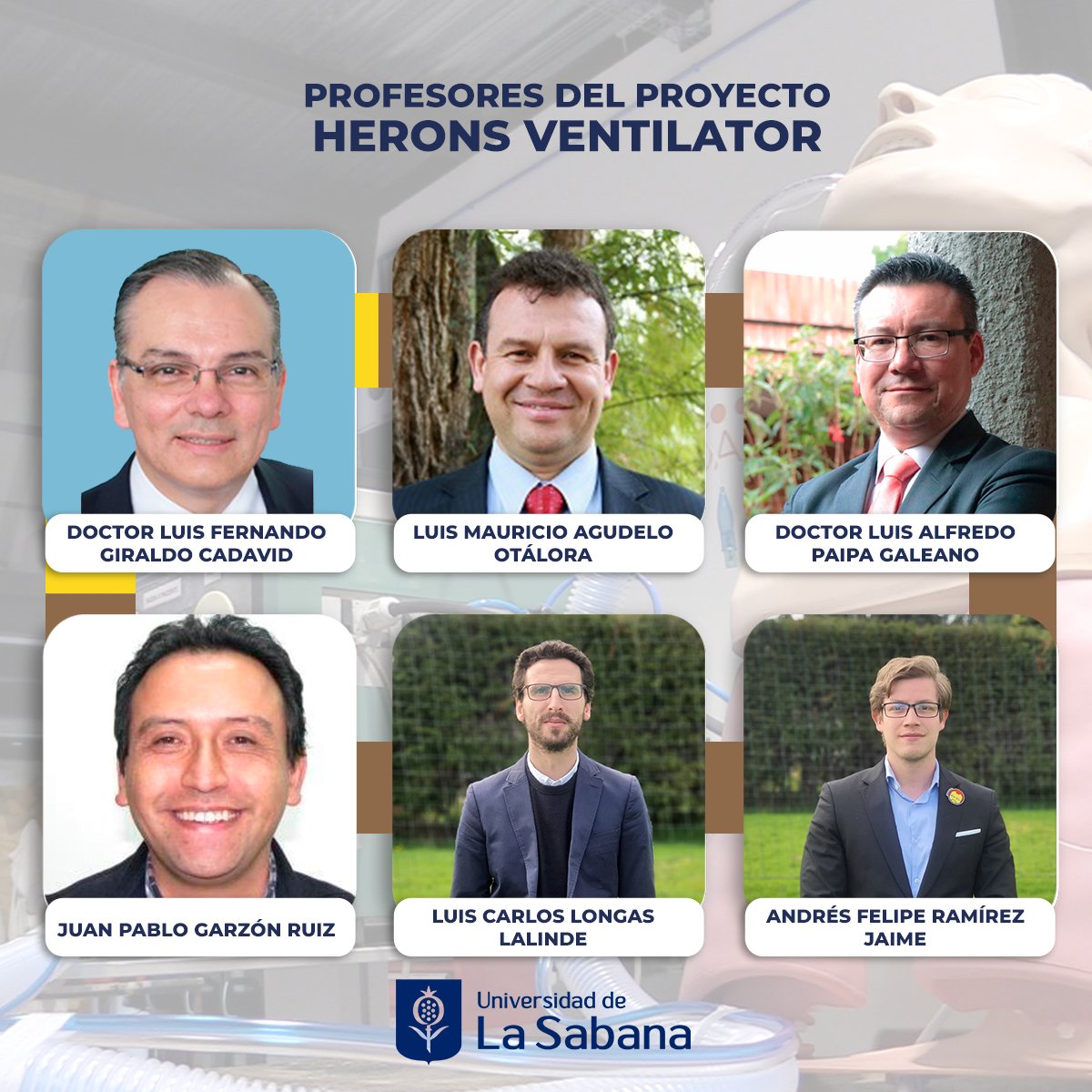 unisabana's tweet photo. @unisabana hace un reconocimiento a los profesores que han participado en el proyecto Herons Ventilator que ha generado un impacto tangible, atendiendo con agilidad estratégica e innovación y trabajo interdisciplinar, la situación excepcional del mundo. #GraciasProfesorUnisabana https://t.co/Ze5EG4cBir