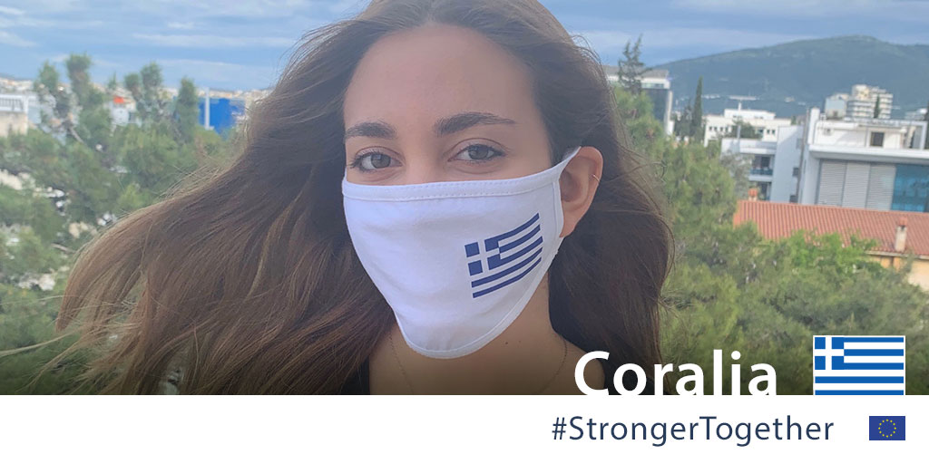 EUCouncil's tweet photo. "These people are heroes. We have to help, encourage, and boost their morale as much as we can." Coralia from Athens created 'The Greek Mask Project' to provide masks to hospitals. 🇬🇷🇪🇺
Discover more stories 💙 https://t.co/ZliYW4pb56
#UnitedAgainstCoronavirus #StrongerTogether https://t.co/XRt8ynBSHL