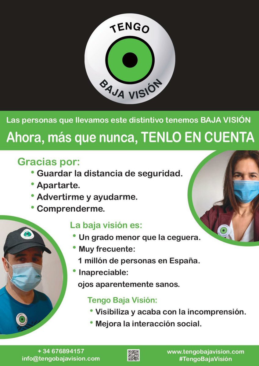 Tenéis que ayudar a las personas con #bajavision como yo. #tenloencuenta