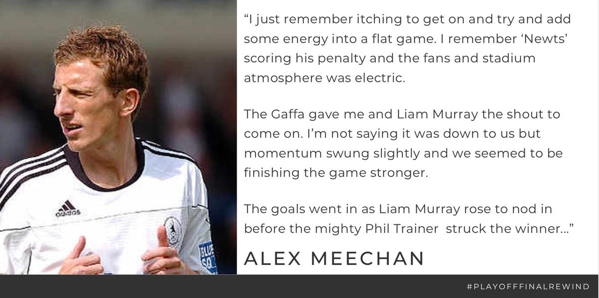 telfordutd's tweet photo. 🗣️Alex Meechan "The gaffa gave me and Liam Murray the shout to come on. I am not saying it was down to us but momentum swung slightly and we seemed to be finishing the game stronger"
#PlayOffFinalRewind https://t.co/3xyNMO3yOD