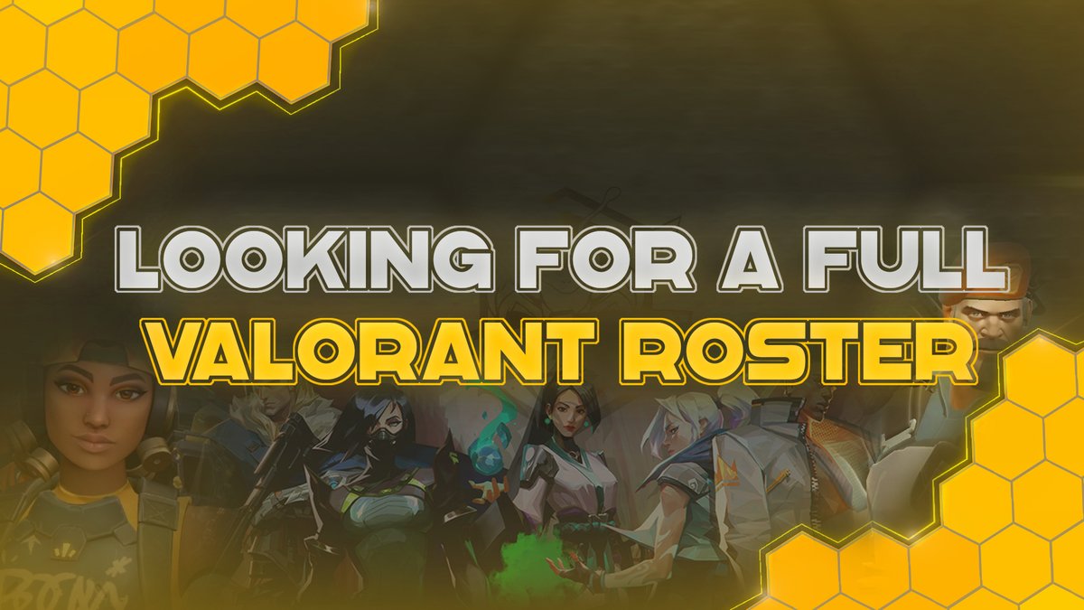[#Valorant #LFT]
We are looking for a full Valorant Roster to enter tournaments and to represent us.👀🔥

Requirements:
- Immortal Rank
- English speaking

What we offer👇:
Eventual contract (potential sponsorship rewards)
Full team management
Social promotion (Twitter/Twitch)