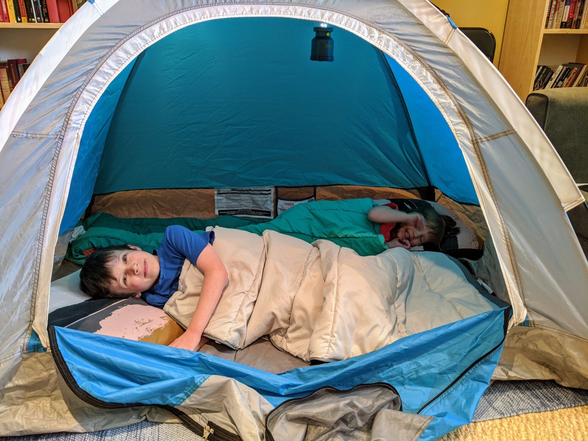 It might be a bit cold for tenting outside, but we're snug as a bug tenting inside! Happy Spirit Week, EPE! @ElizabethParkEl